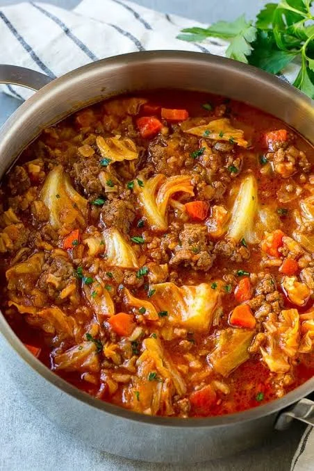Cabbage and Ground Beef Soup